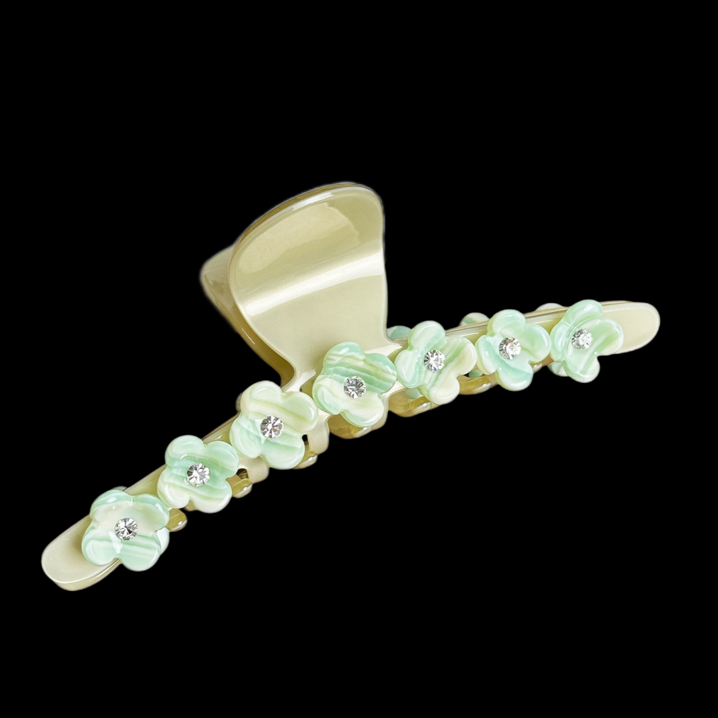 Floral Diamond Claw Hair Clip