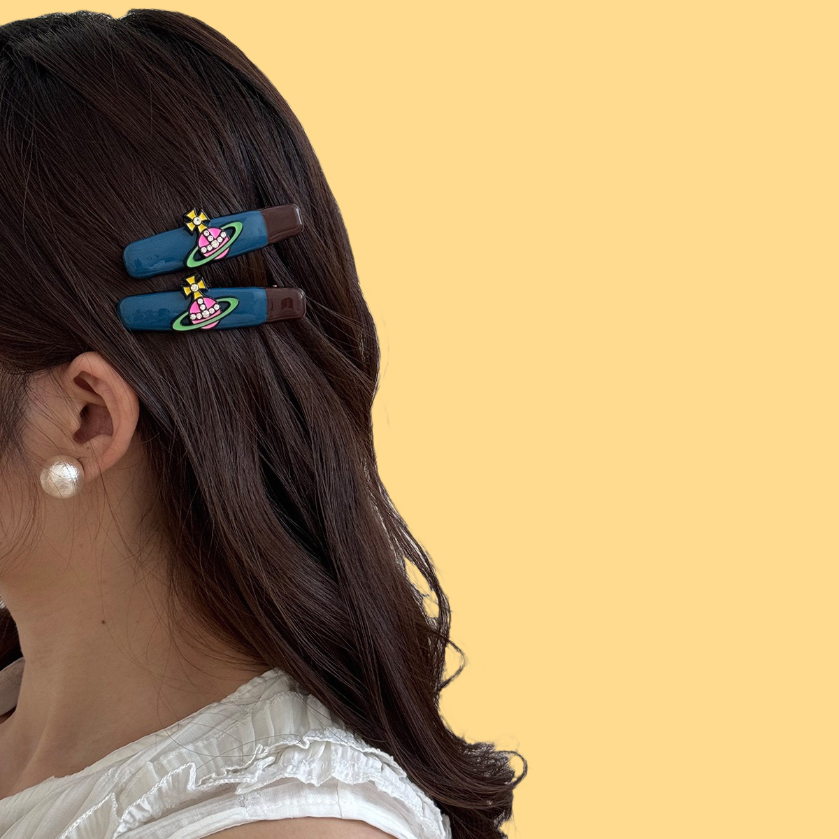 Glossy Saturn Hair Clip