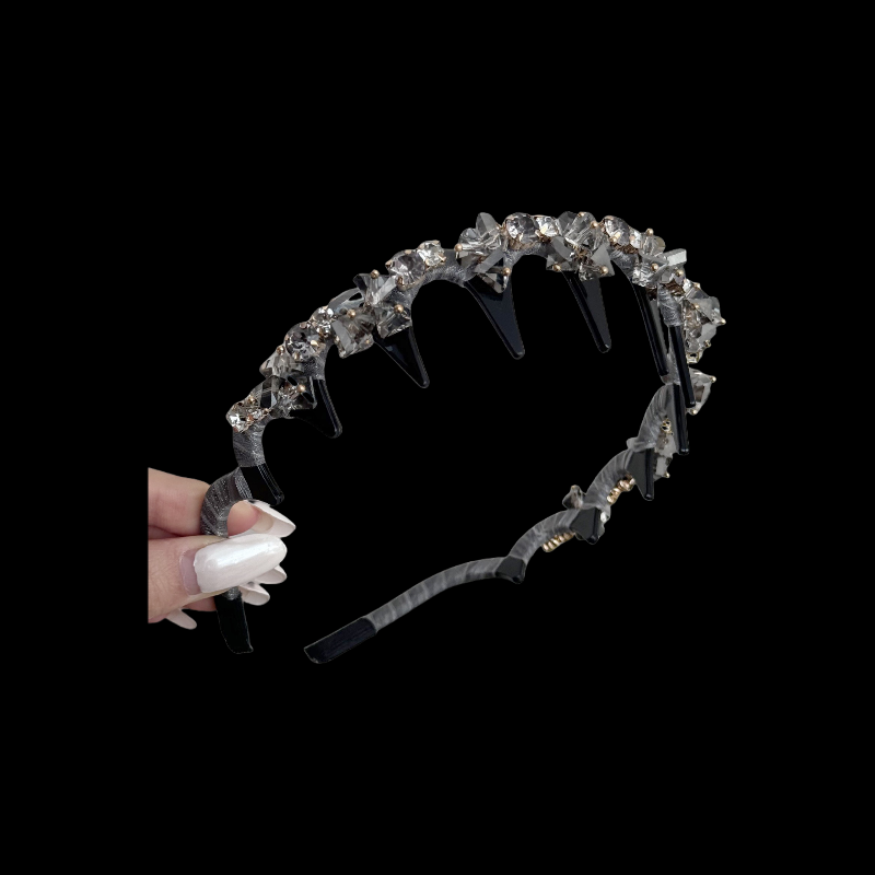 French Crystal Rhinestone Headband - Elegant & Sparkling