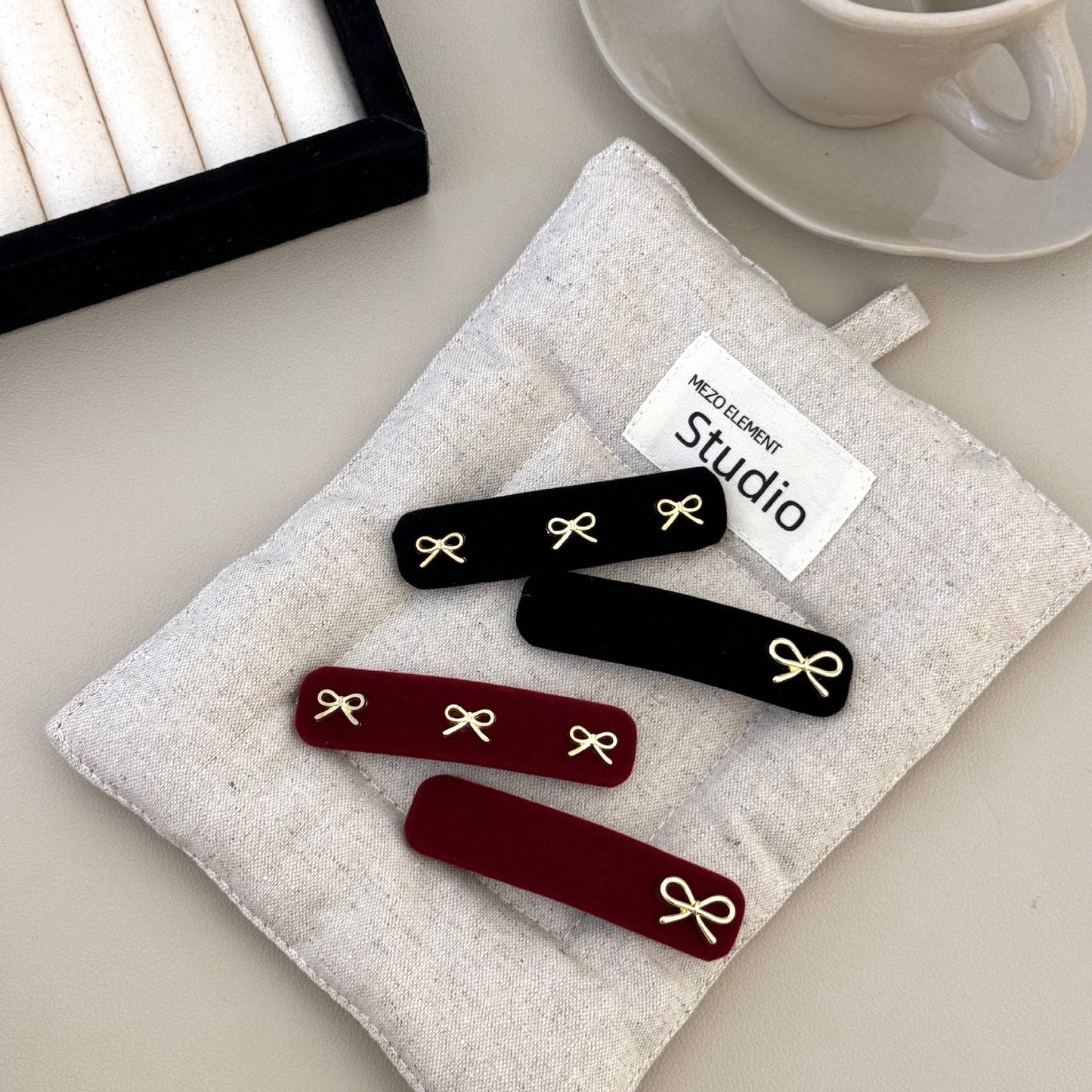 Chanel-Style Velvet Hair Clip - Bow Barrette (4 Styles)