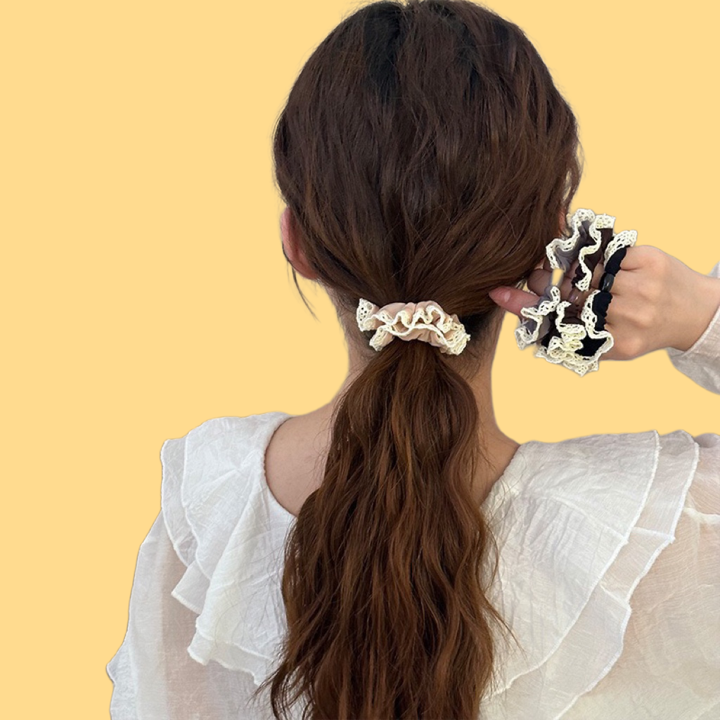 Chanel-Style Lace Hair Tie (4 Colors)