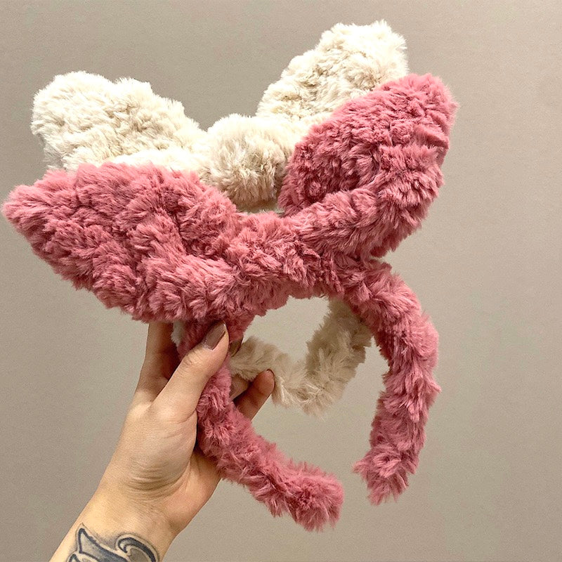 Bunny Ear Hairband - Plush Winter Hair Accessory