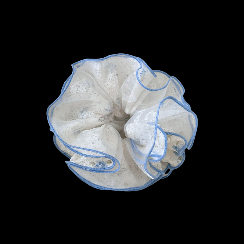 French Floral Scrunchie - Jacquard Luxe Hair Tie