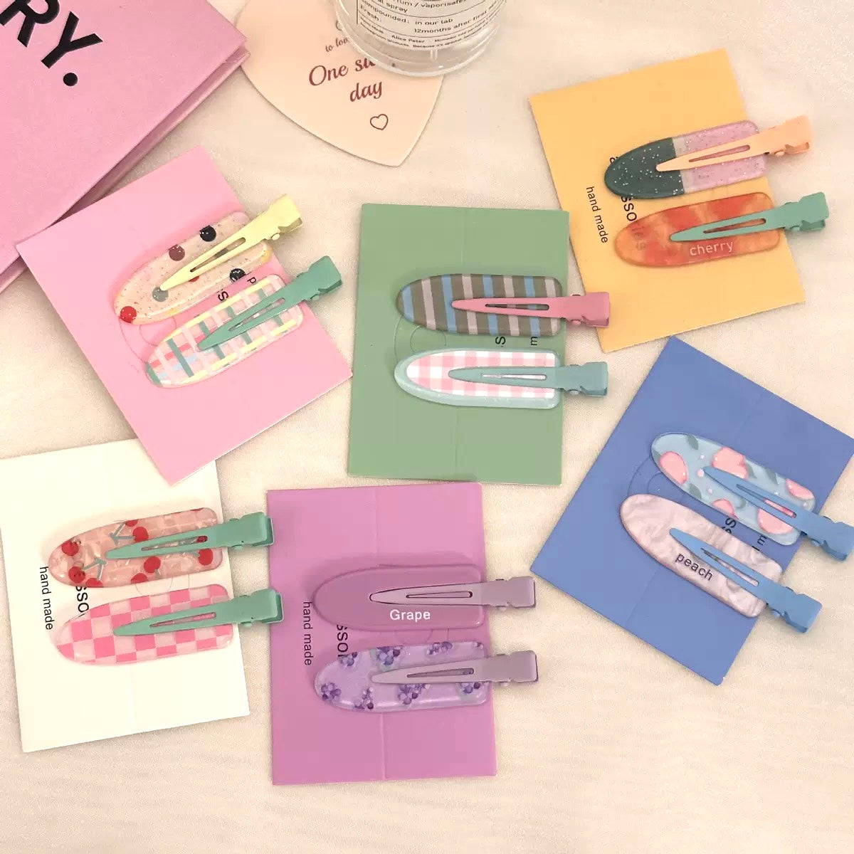Juice Series Hair Clips - 6 Fruity Designs (Set of 2)