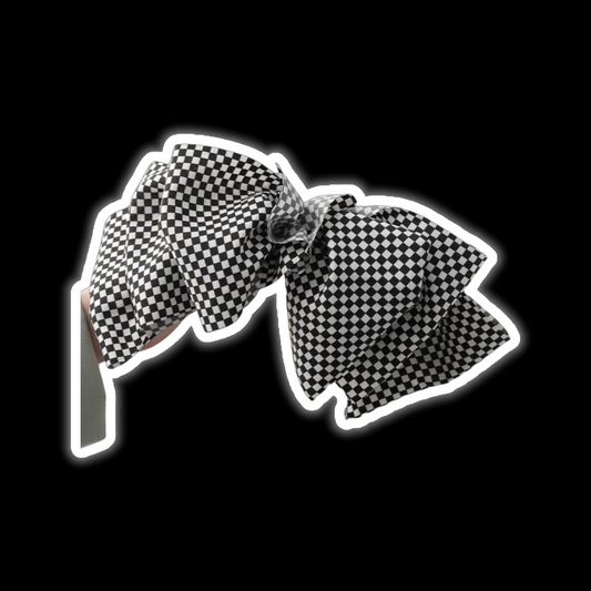 Checkered Bow Hair Clip - Oversized Spring Clip (2 Styles)