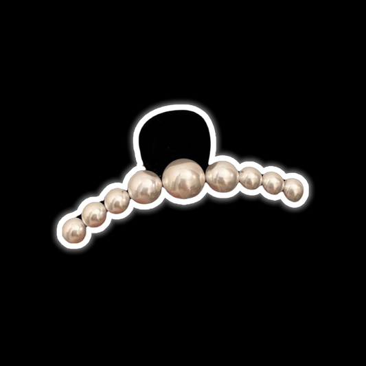 Velvet Heart Hair Claw - Pearl Accent Clip