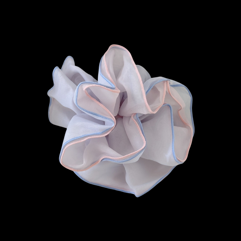 French Sheer Mesh Scrunchie - Oversized Hair Tie (Watercolor Ombré Edition)
