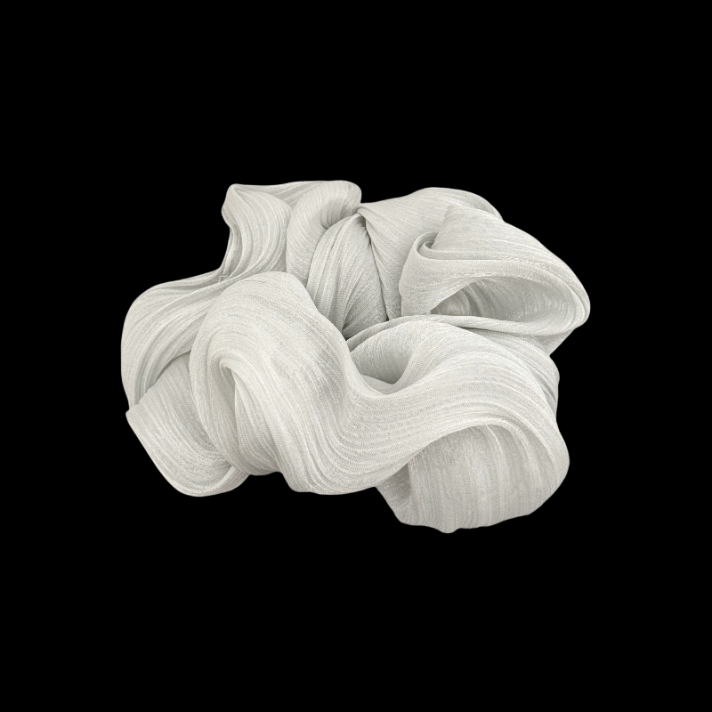 French Pearl Satin Scrunchie - Elegant & Shimmery