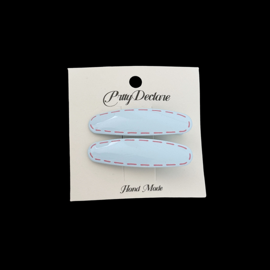 Minimalist Dotted Line Hair Clips - Korean Artist-Designed