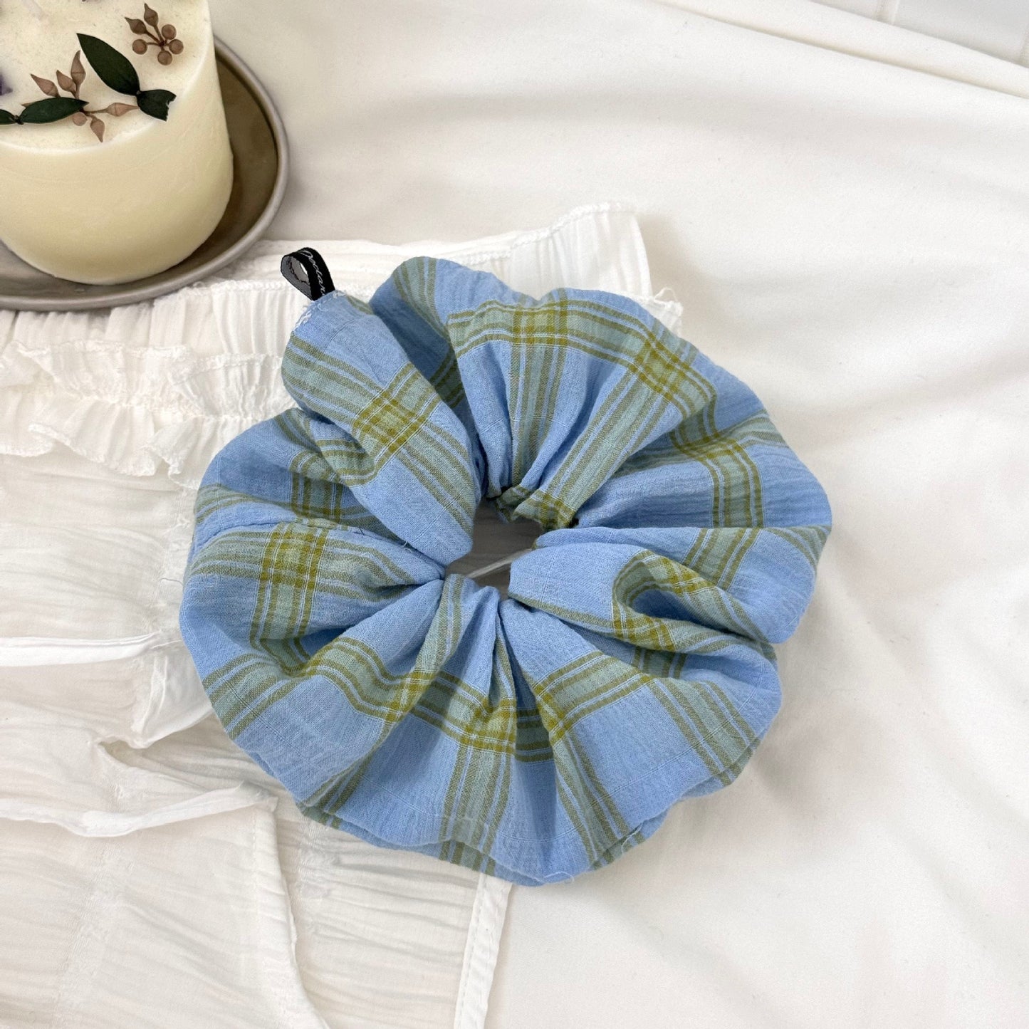 Plaid Patchwork Scrunchie - Europe Elegance Hair Tie