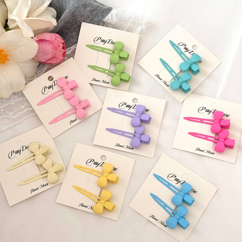 [K-Beauty] Pastel Snap Clips - 8 Color Milkshake Duo Set