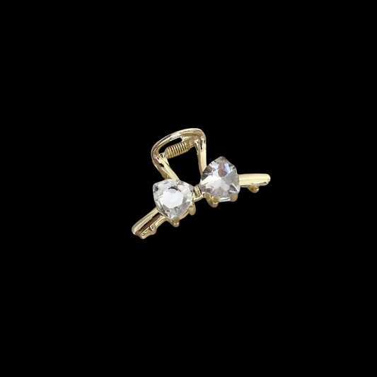 Crystal Bow Hair Clip - Petite Side Clip (3 Finishes)