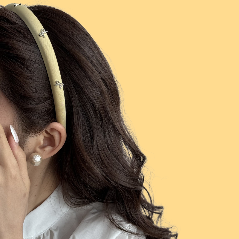 Cheese Cream Bow Headband - French Elegance