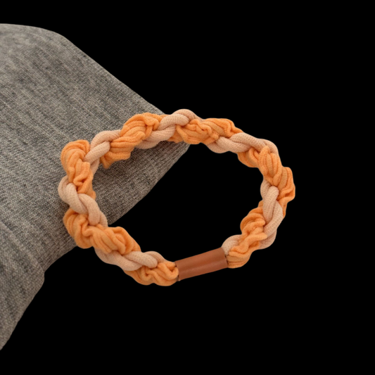 Dual-Tone Striped Hair Tie