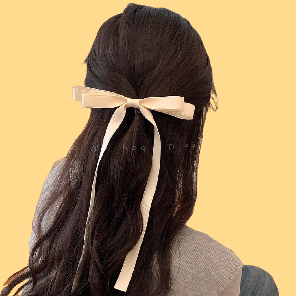 Ribbon Bow Hair Clip - Bohemian Half-Up Clip (3 Colors)