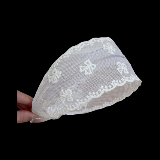 French Ballet Lace Headband - Elegant Wide-Tooth Design