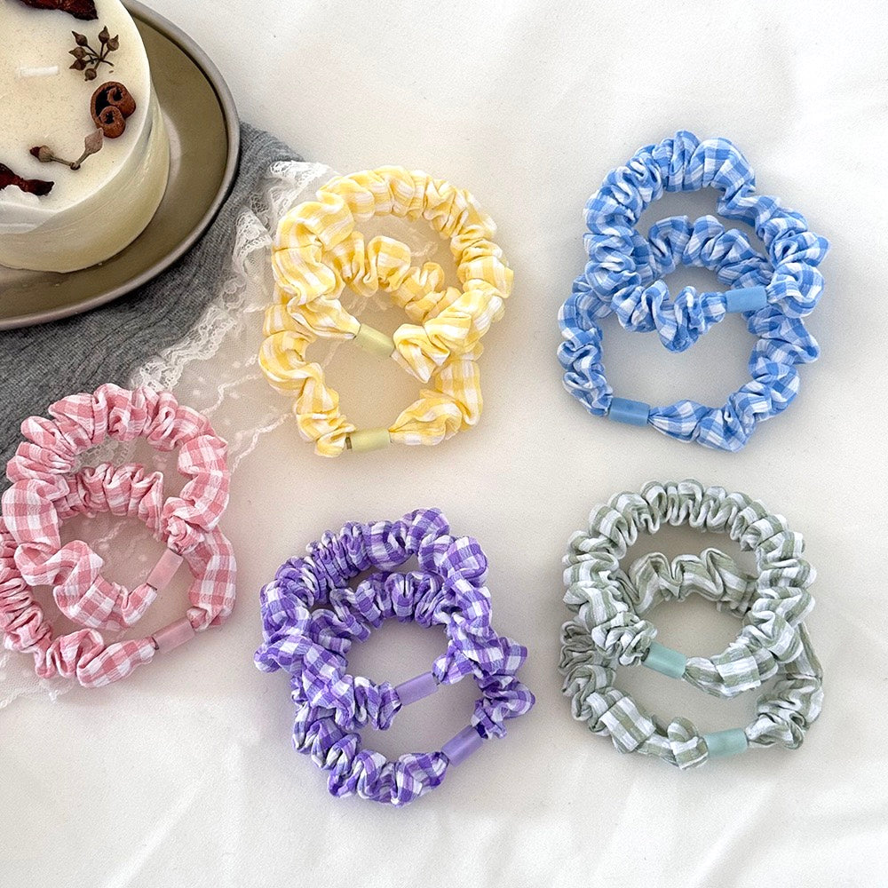 Style Summer Checkered Hair Ties - 5 Colors