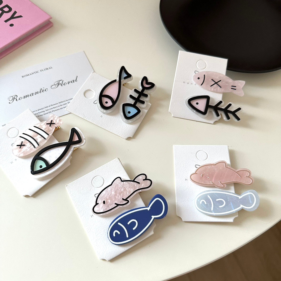 Cartoon Fish Hair Clips - Acrylic Bang Clips (9 Styles)