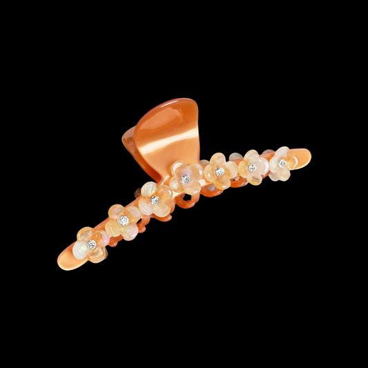 Floral Diamond Claw Hair Clip